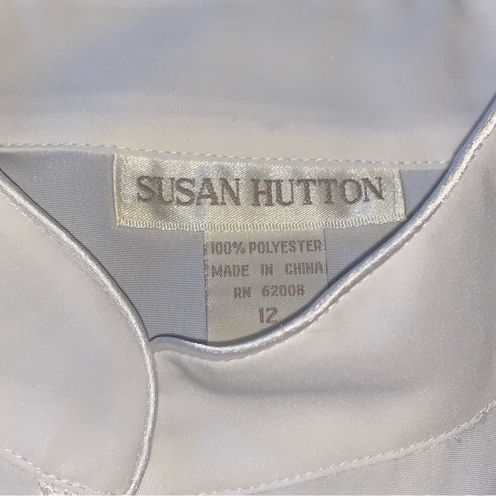 Vintage White Embroidered Mandarin Collar Blouse - Picture 9 of 11